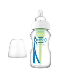Dr. Brown's 9 oz / 270 ml Glass Wide-Neck "Options" Baby Bottle, 2-Pack | WB9200-P2