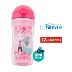 Dr. Browns Milestones Insulated Sippy Cup with Straw and Handles - Pink - 10oz - 2pk - 12m+