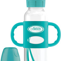 Dr. Brown's 8 oz/250 ml PP N Sippy Spout Bottle w/ Silicone Handles, Turquoise, Single | SB81059- P3
